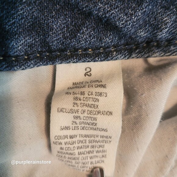 American Eagle Jeans Sz 2 Cut Off Shorts Low Rise Medium Dark Wash Stretch Denim - Picture 4 of 11